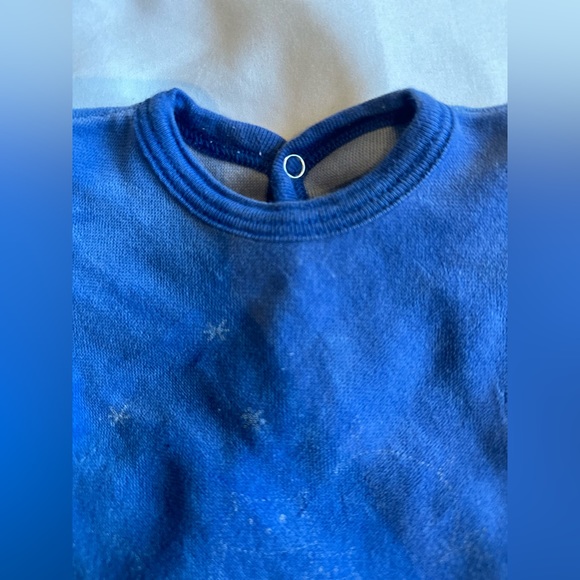 Petit bateau blue velour constellation footed onesie - Picture 4 of 8